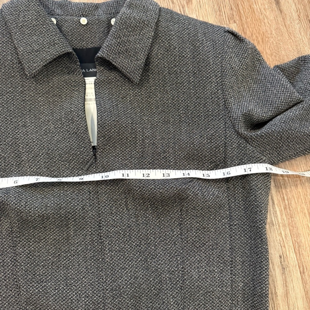 Rena Lange Dress Women’s 8US 12EU Grey Collared Wool Silk Old Money Office Luxe - Picture 8 of 13